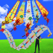Square fitness dragon dance dragon ribbon slinging dragon ribbon faucet middle-aged and elderly colorful silk slinging dragon stage streamer