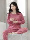 100% Pure Cotton Pajamas for Women, Spring, Autumn and Winter, Round Neck, Long Sleeves, Cartoon Casual Suits, Home Clothes, Can Be Worn Outside