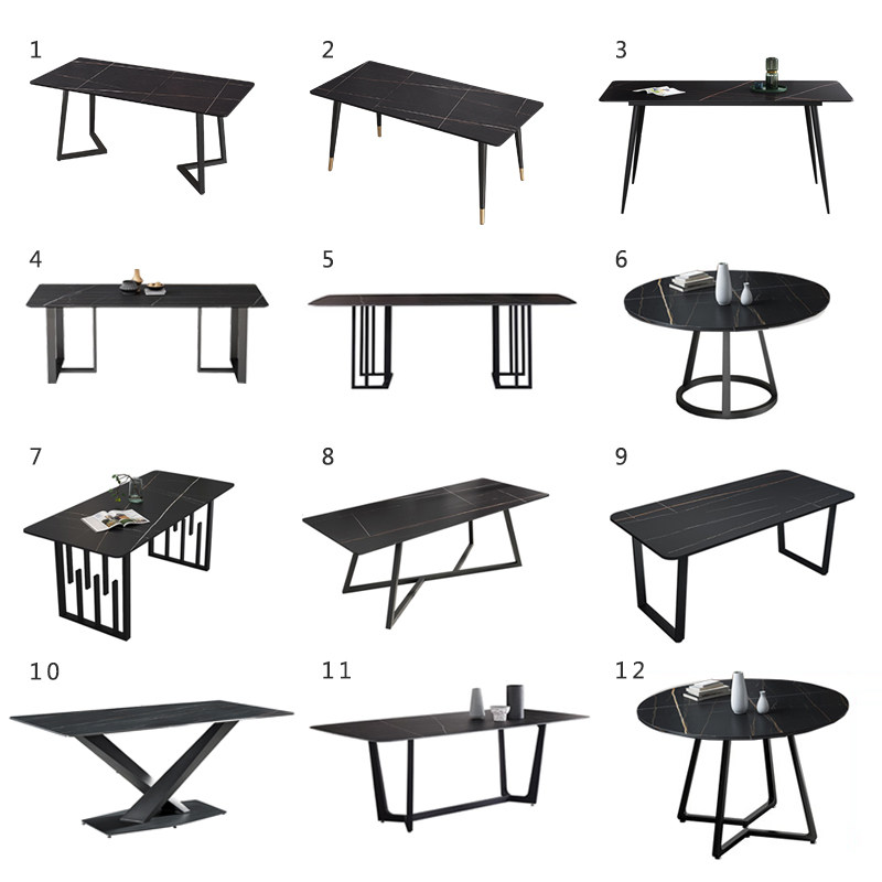Nordic light luxury household small-sized rock board table rectangular modern simple dining table and chair combination negotiation table customization