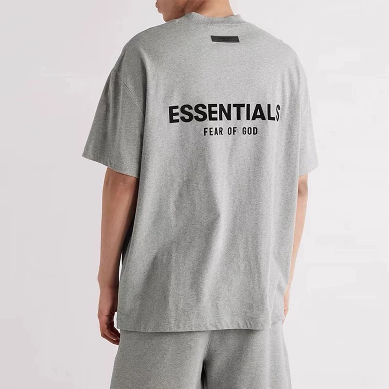 ESSENTIALS настоящая FOG многострочная футболка с коротким рукавом для мужчин и женщин SS22 восьмой сезон повседневная свободная модная футболка