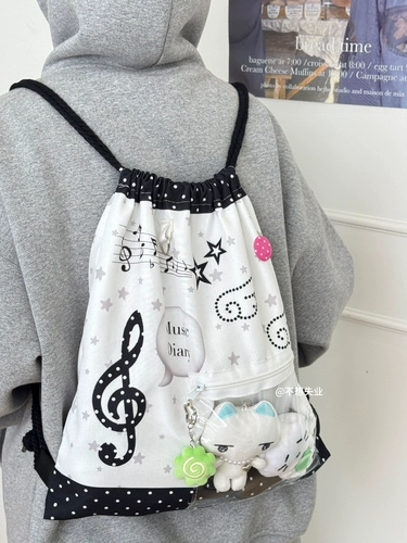 Вместительный и большой оригинальный рюкзак, сумка на одно плечо, на шнурках