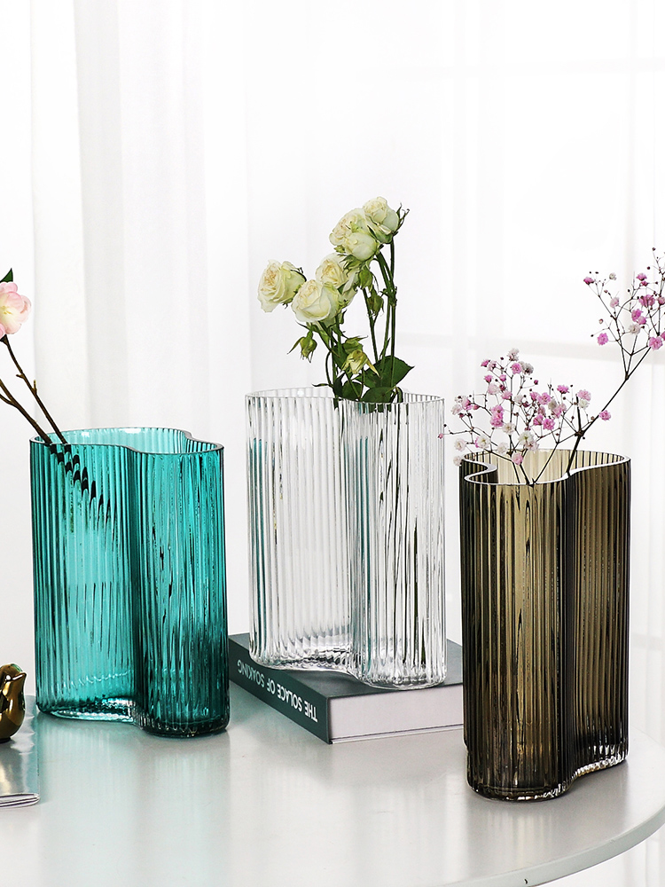 Spanish style Modern simple transparent glass vase Nordic home living room TV cabinet Dining table Hydroponic flower arrangement