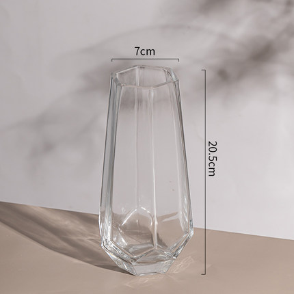 北欧简约创意玻璃花瓶透明水养插花瓶玫瑰百合花客厅摆件网红花器