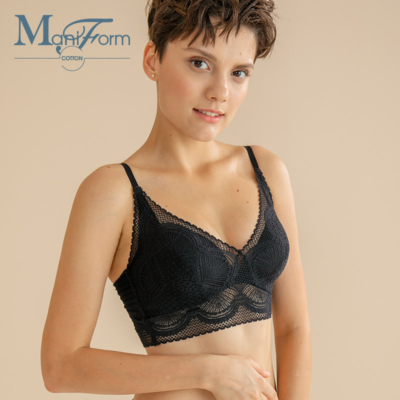 Maniform 曼妮芬 棉质生活 无钢圏内置杯 吊带背心款蕾丝文胸 天猫优惠券折后￥79包邮（￥139-60）3色可选