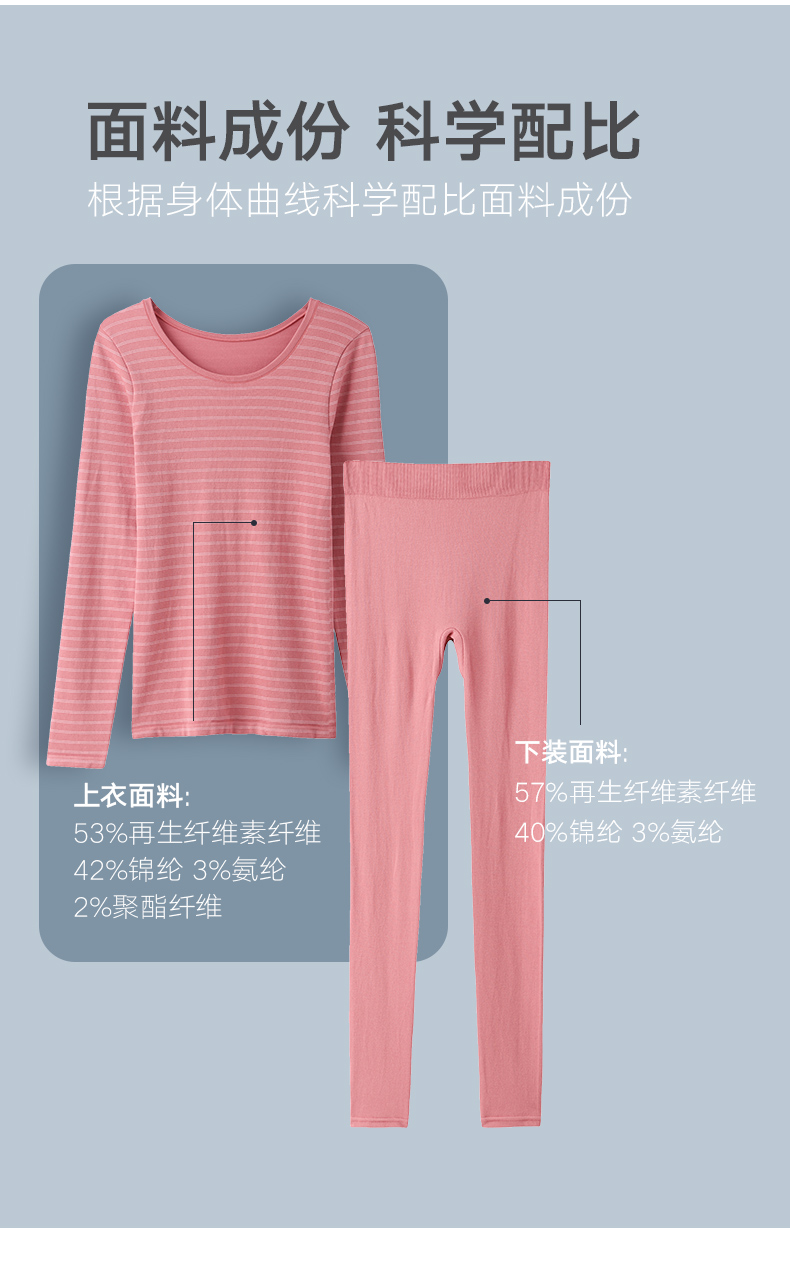 高端内衣品牌 曼妮芬 女莫代尔一体成型 保暖内衣套装 图3