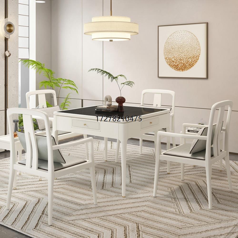 Modern light extravagant minimalist solid wood mahjong machine table dual-use mahjong table tea table full automatic villa Home chess table-Taobao