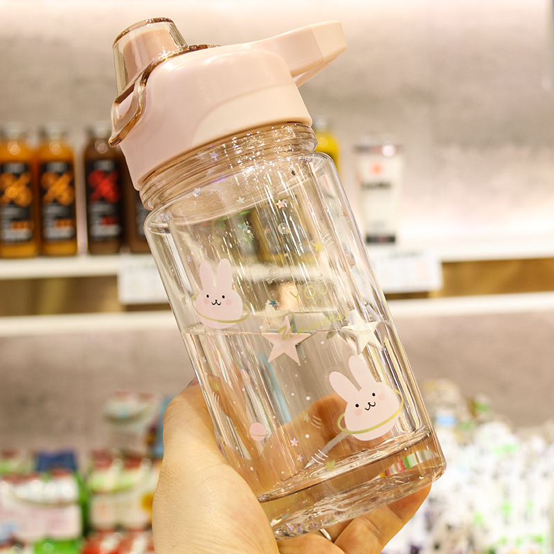 Small Halal New Accompanying Cup Summer Portable Double Layer Plastic Cup Men And Women Students Anti Leakage Straight Drink Cups Anti-Leak Bottle