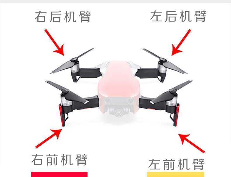 新款御mavic Air機臂左前右前紅黑白色電機臂轉軸腳架維修配件