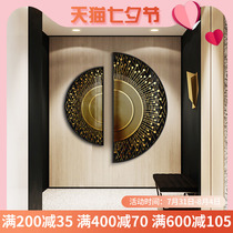 Light Extravagant Atmosphere Middle Hall Painting Living-room Sofa Background Wall Painting Restaurant Semi-circle Hanging Painting Fresco entrance to the family Xuanguan Decorative Painting