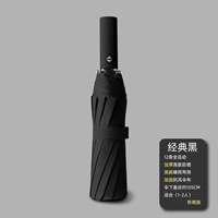 Увеличьте двойной 12-12-то-виниловый зонтик-классический черный