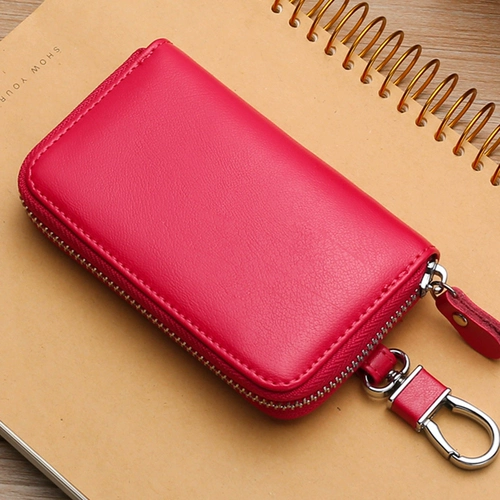 Вместительная и большая ключница с молнией, универсальный кожаный замок, новая коллекция, из натуральной кожи