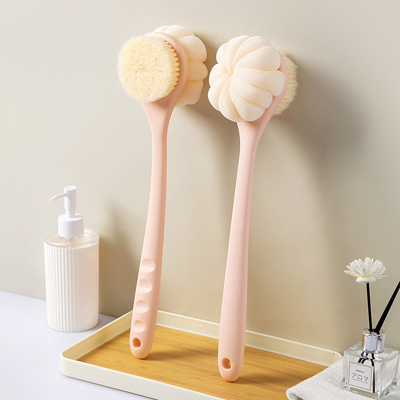 Bath brush rubbing back without asking for a long handle brushed soft hair double sided bath brush rubbing mud to the deity rubbing the back of the brush 