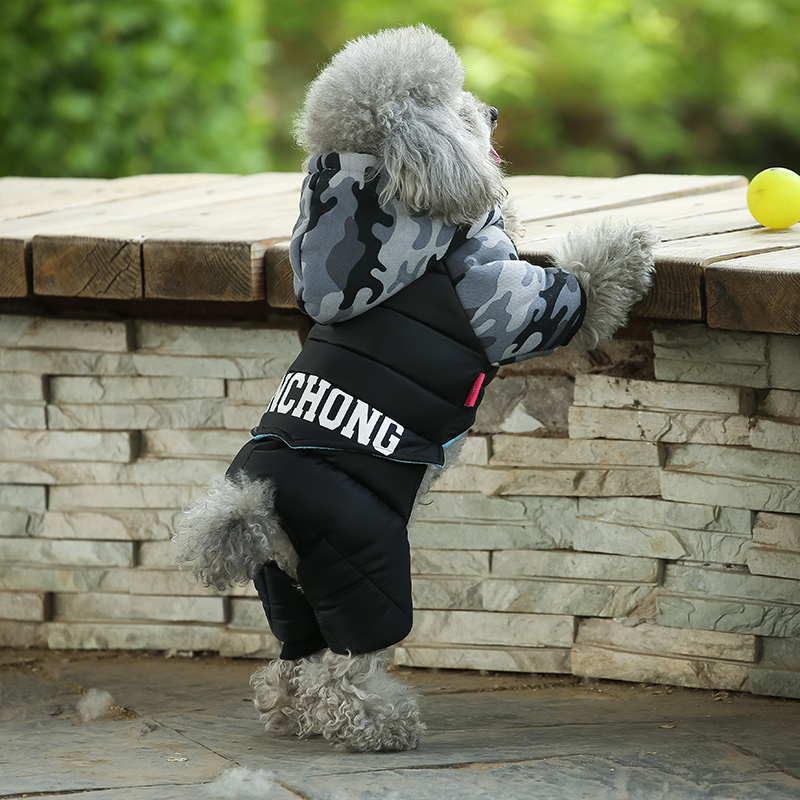 Dog clothes winter clothes Teddy thickened warm down cotton coat pet French Dou Corgi small dog four-legged autumn and winter clothes