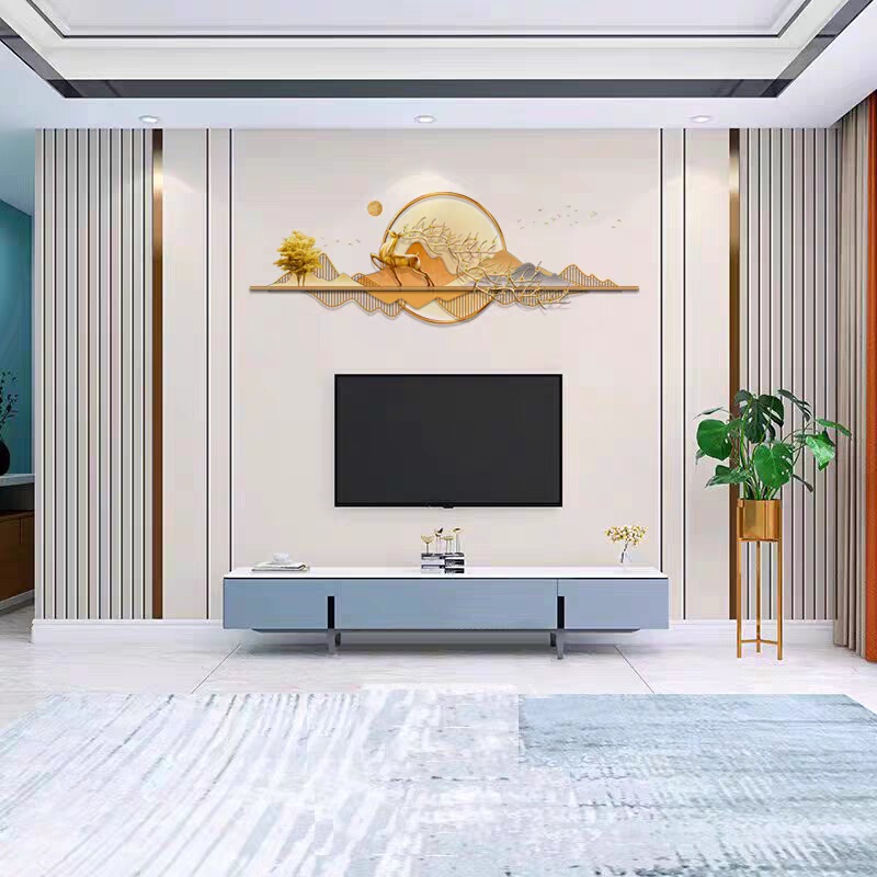 3D Bamboo Fiber Tv Background Wall New Model Living Room Media Wall Modern Simple Integrated Wall Panel Quick-Install Carbon Crystal Panel