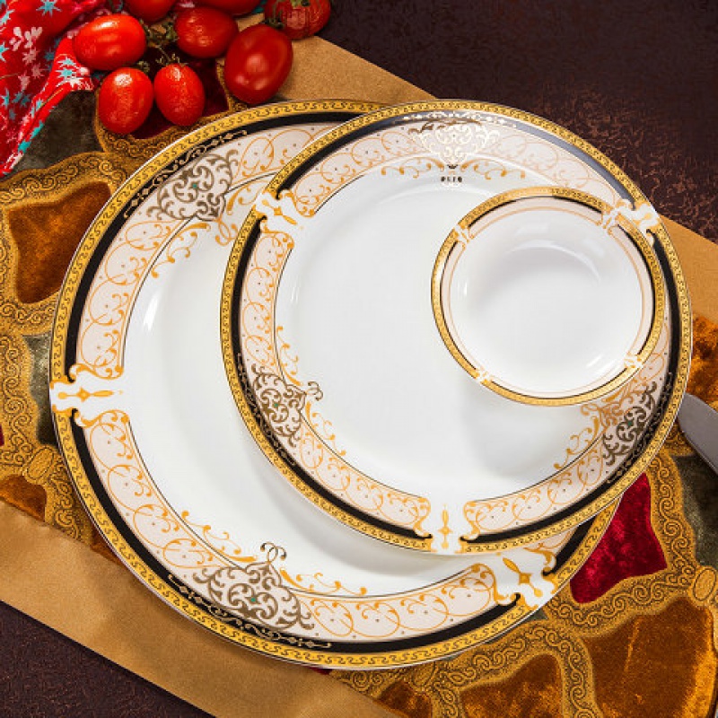 Authentic jingdezhen ceramics ipads bowls plates household contracted Nordic 56 head cutlery set gift box