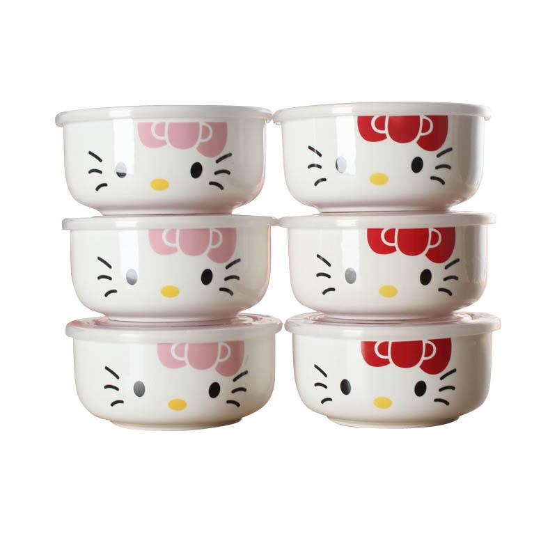 Crisper dedicated microwave ceramic bowls preservation bowl three - piece seal lunch box lunch box package with cover