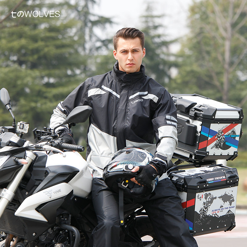 Raincoat and rain pants suit for men, split raincoat for motorcycle riding, adult full body waterproof fishing rainproof suit