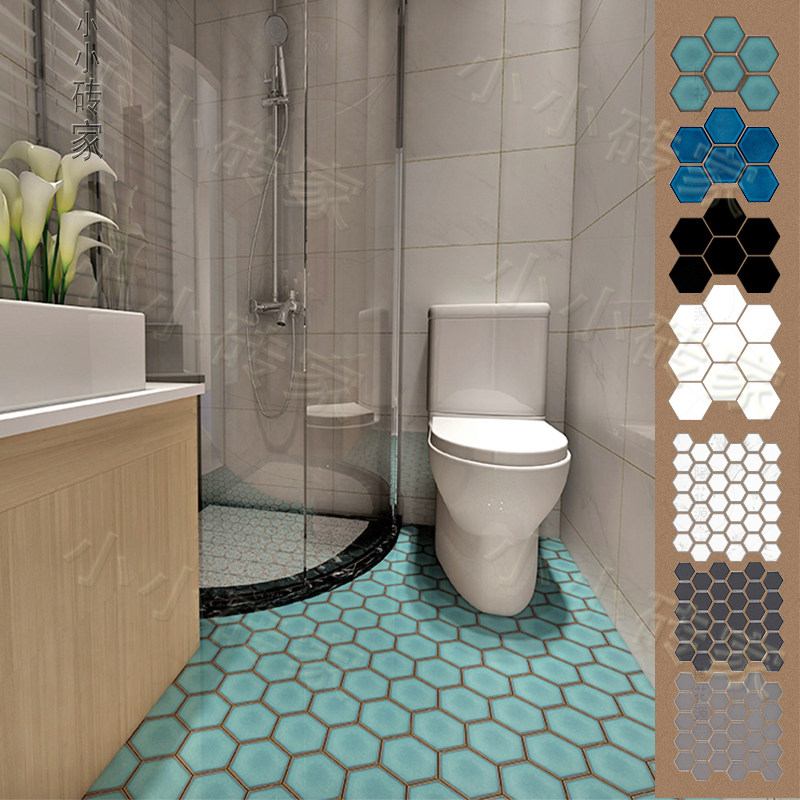 Nordic White Hexagonal Brick Mosaic Makeup Room Toilet Tile Jazz White Kitchen Wall Brick Balcony Anti Slip Floor Tiles
