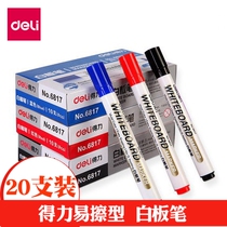 20 Right-hand White Board Pens Erasable children water-based blackboard pens 6817 Easy to wipe coarse head office Supplies Conference Teaching Classroom with black class Outer class remedial class with white board pen