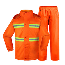 Adult split double-layer sanitation reflective warning raincoat set Express clean outdoor whole body waterproof raincoat