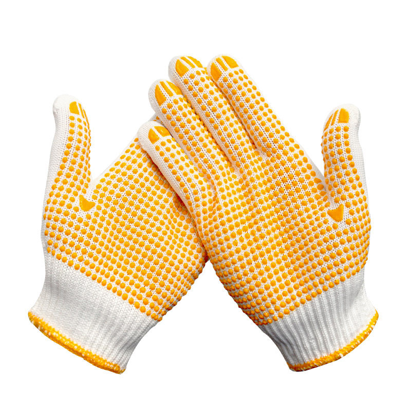 Labor Protection Gloves Anti Slip Point Glue Gloves Thickened Wear Point Bead Gloves Gluing Worksite Handling Gloves