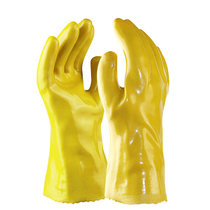 Yellow cotton wool soaked plastic labor protection labor protection PVC gloves oil resistant acid and alkali resistant aquatic processing waterproof gloves