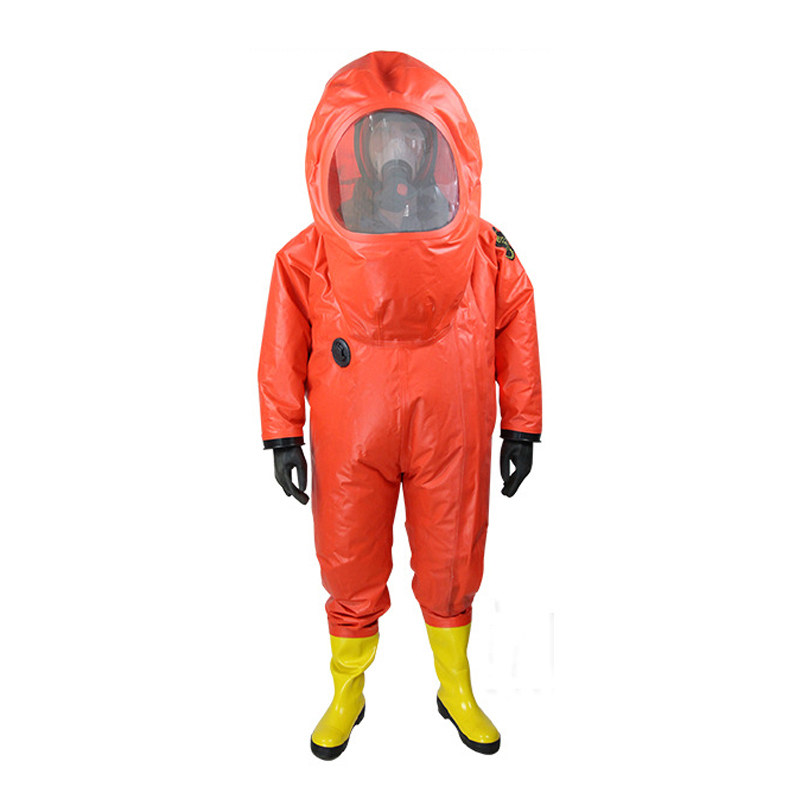 Heavy duty protective clothing respirator built-in fire and chemical protective clothing fully sealed acid-resistant protective clothing