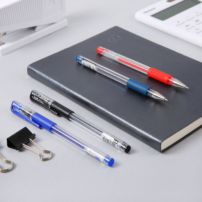Morning light stationery carbon black middle sex pen 0 5mmQ7 student with subwarhead exam waterborne pen business office sign pen red blue ink blue doctor prescription pen wholesale