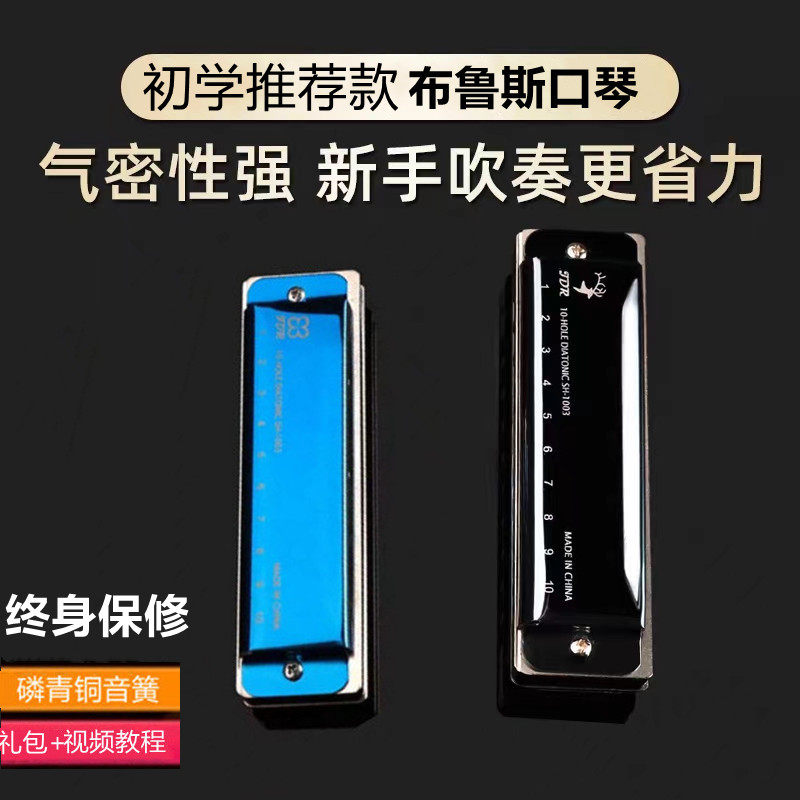 Jadry blues harmonica ten-hole C tune imported gong beginner adult college student entry 10-hole blues C