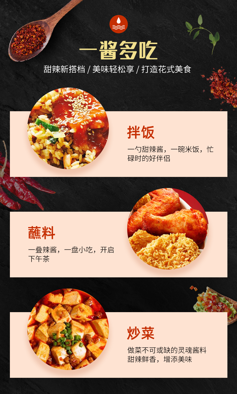 露莎士甜辣酱320g+黑胡椒酱290g