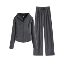 Huali casual sports suit for women 2024 new spring and autumn sweatshirt straight pants for autumn wear Z
