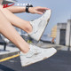 Pull back sneakers shoes men's shoes 2024 summer new versatile mesh breathable sports shoes men's casual thick-soled white shoes