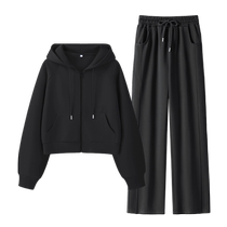 Pull back sportswear suit for women spring and autumn 2024 new fashion short casual sweatshirt autumn wear with a complete set Z