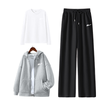 Pull back sports suit for women 2024 new spring and autumn middle school students casual early autumn Korean style three-piece suit Z