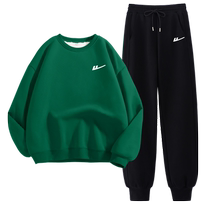Pull back velvet sports suit for women autumn and winter 2024 new casual sweatshirt versatile and warm with a complete set Z