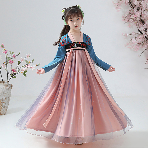 Chinese Hanfu girl childrens performance costume Chinese style ancient costume stage dress