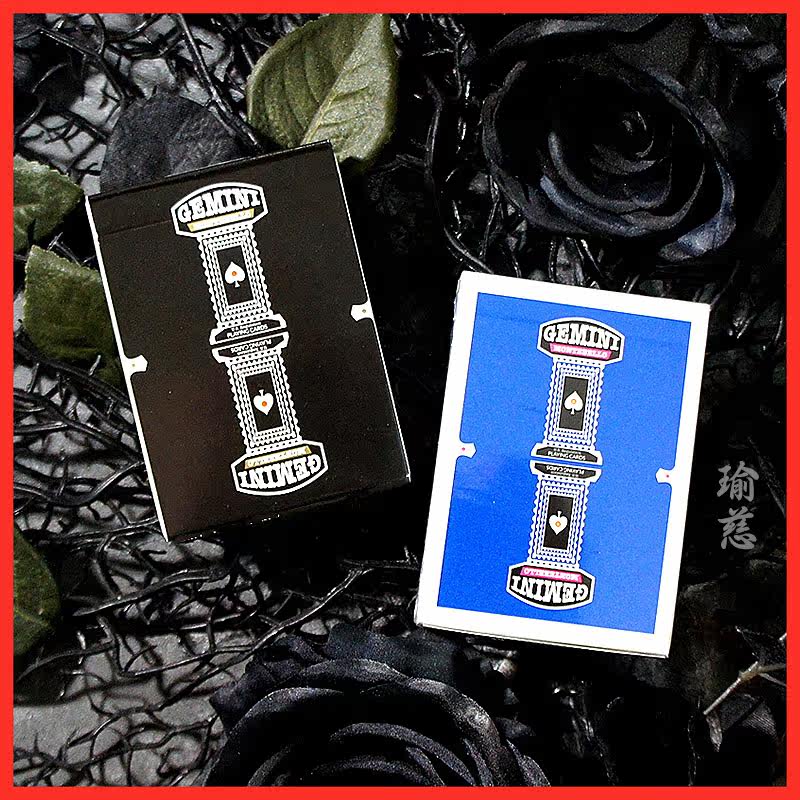 (Yu Ci Flower Cut)Gemini Casino Gemini Black Blue imported playing Cards Flower cut cards
