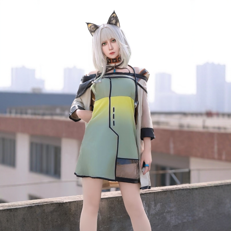 Arknights Cosplay Costume Full Set Kelsey Cosplay Costume Kelsey Cosplay Wig Kelsey Headwear