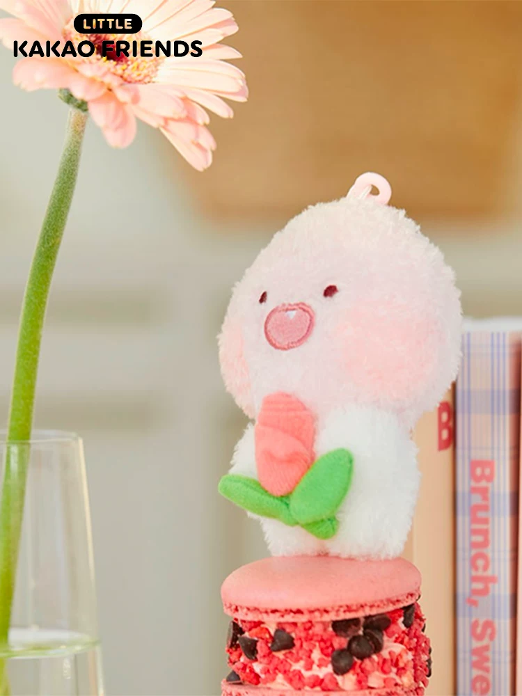 Kakao Friends MINI пушистая серия плюшевые ключи-бляшка（face） румяна и цветок подарок кулон подвеска украшение