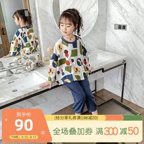 Childrens pajamas autumn cotton suit long sleeve cute super cute children