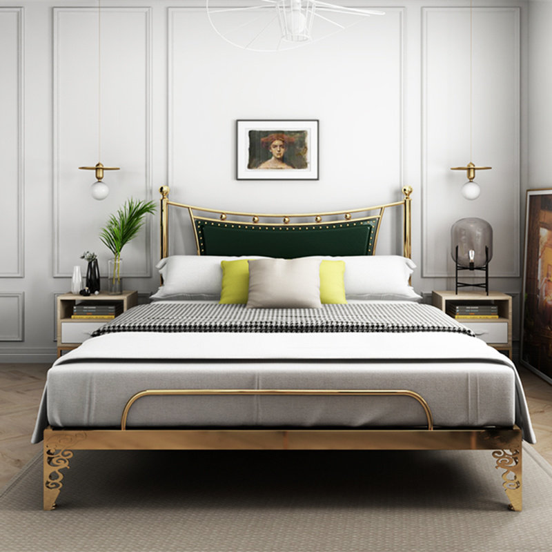 Nordic light luxury iron bed 1 5 1 8 meters simple modern ins iron frame bed small apartment single double homestay bed