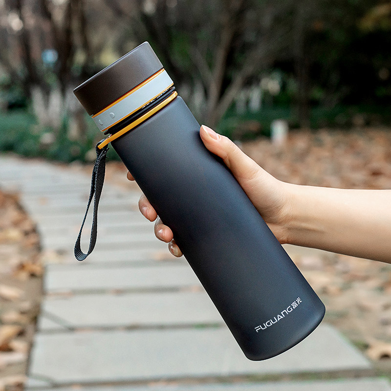 Fugang plastic water cup high temperature resistant large anti-drop men's and women's fitness sports kettle portable large-capacity outdoor water bottle