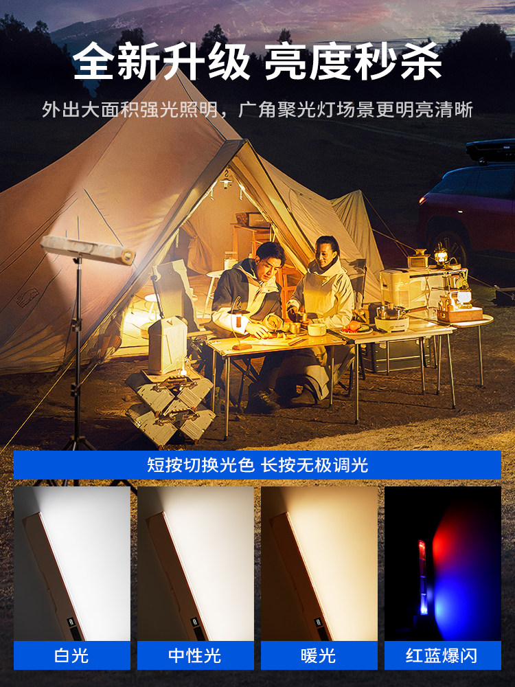 Super Bright Led Rechargeable Stand Light for Night Market Stalls, Outdoor Emergency Use, Long-Lasting, Large-Capacity Lighting