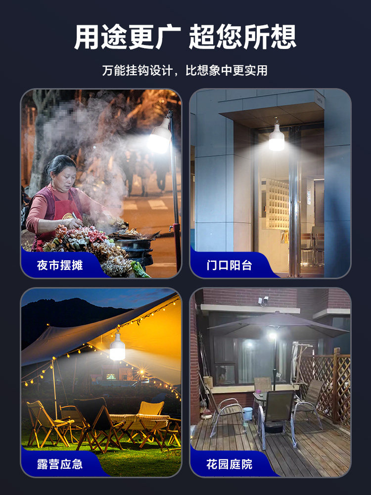 2025 New Solar-Powered Outdoor Garden Light, Home Rechargeable Indoor Lighting, One-To-Two Split-Type Hanging Light Bulb