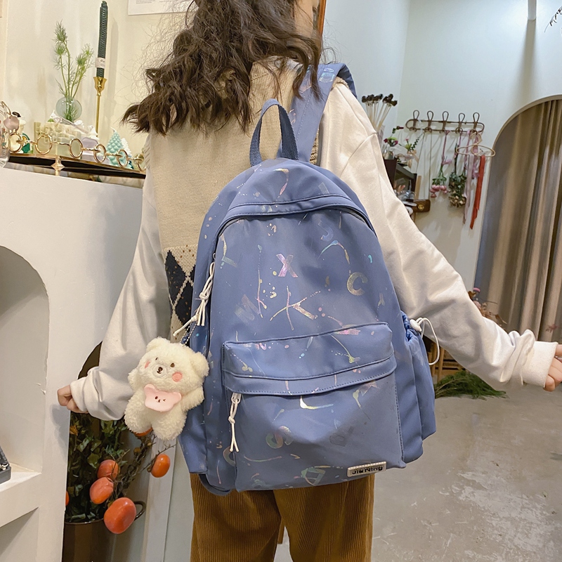 School Bag Girls High School Students Junior High School High Capacity Girl's Shoulder Bag Ins Wind Sen Department 100 Hitch College Student Double Shoulder Bag