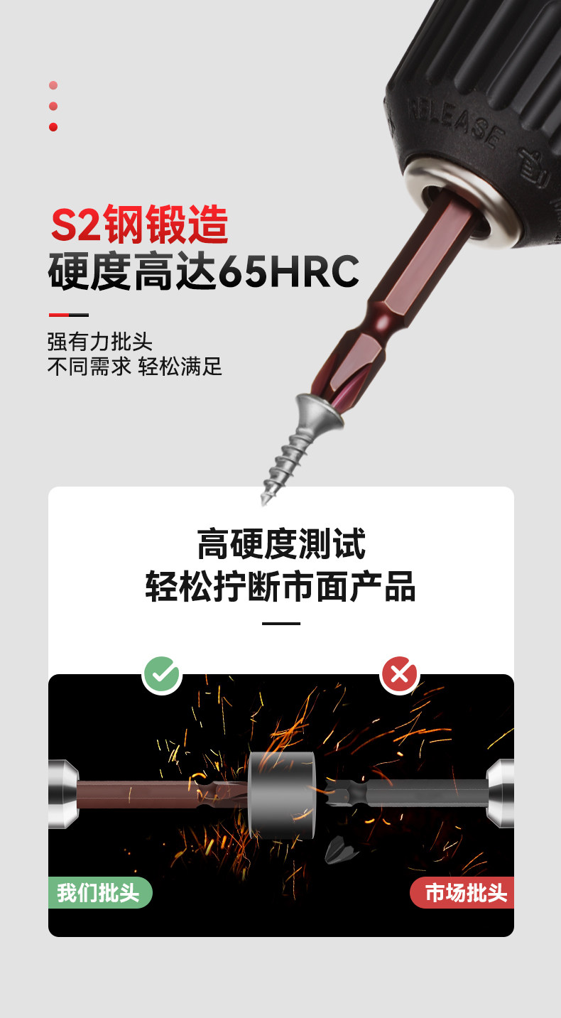 Сверло 十字批头强磁防滑钨钢高硬度批头电动螺丝刀电钻加长型六角套装头