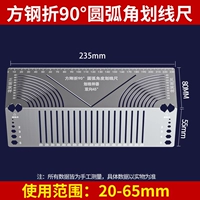 Линейка для изгиба квадратной трубы на 90° [20-65] из утолщенной нержавеющей стали (маркер в комплекте)