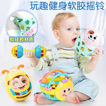 Baby hand bell toy 0-1 year old baby puzzle early education grasp can bite tooth glue 3-6 months new child comfort