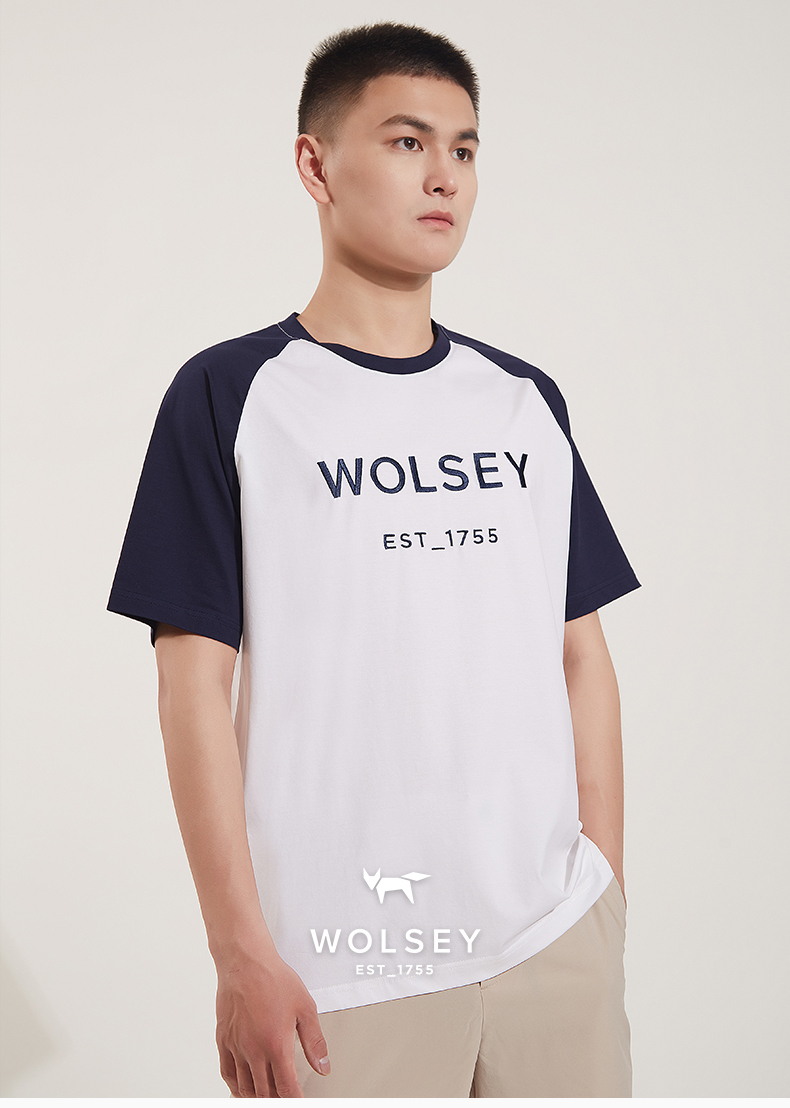 英国  Wolsey 夏季 字母印花 男式宽松短袖T恤 天猫优惠券折后￥129包邮（￥449-320）2色可选