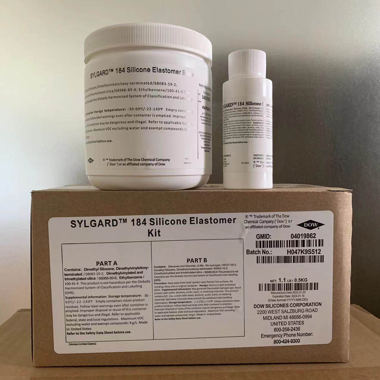 美国道康宁DC184 SYLGARD 184灌封胶PDMS聚二甲基硅氧烷道康宁184